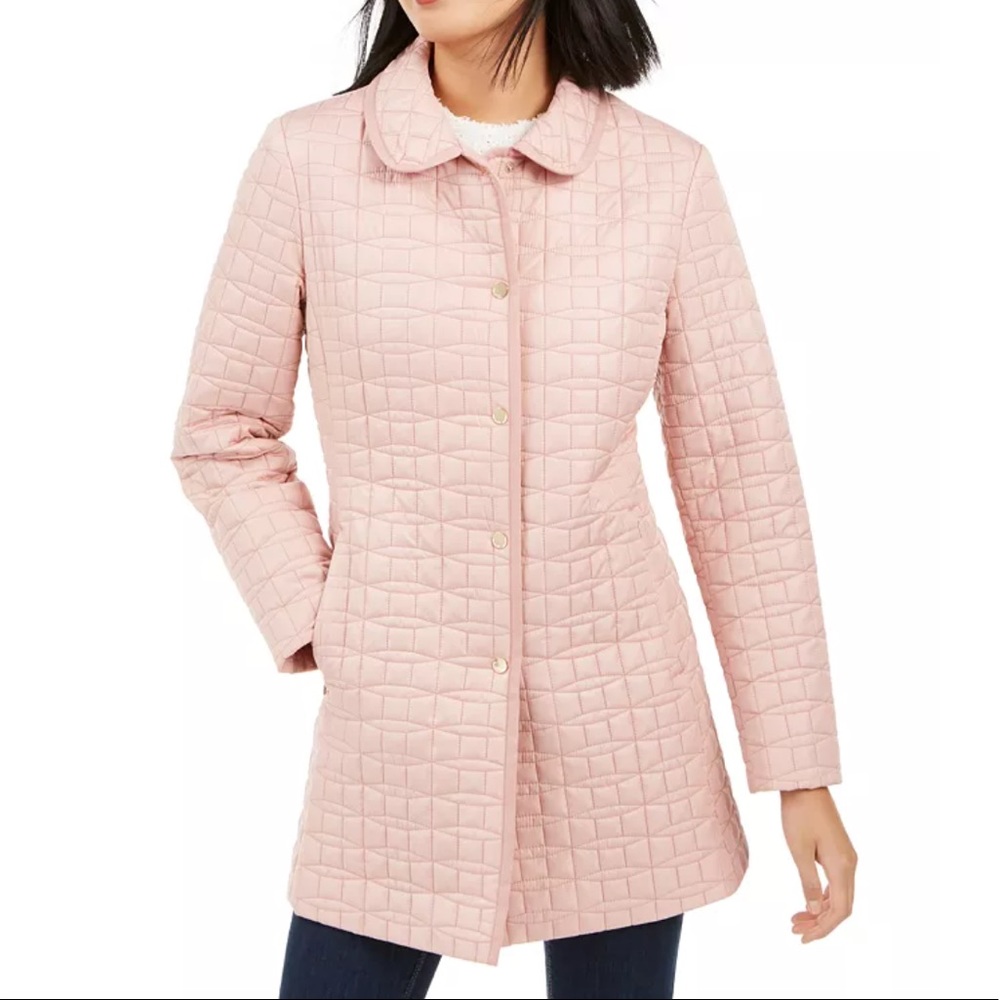 Kate Spade Pink Quilted Coat